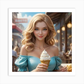 Ice Cream Girl Art Print