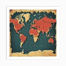 World Map Art 8 Art Print