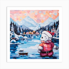 Santa Claus Abstract Christmas Art Print