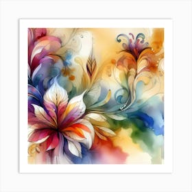 Colorful Floral Painting 7 Art Print