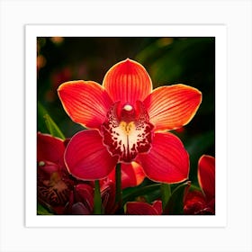 Firefly Vibrant Explosion Of Red Orchids In Full Bloom 80774 Art Print