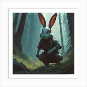 Rabbit In The Woods 57 Art Print