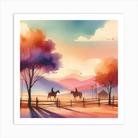 Horses In The Countryside Art Print