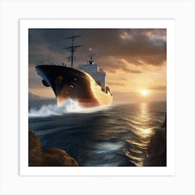 Ship In The Sea 8 Art Print