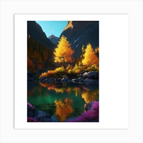 Autumn Lake Art Print