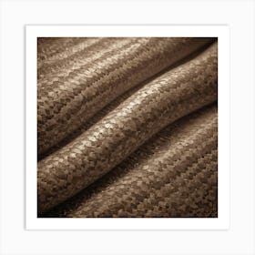 Close Up Of A Brown Fabric Art Print