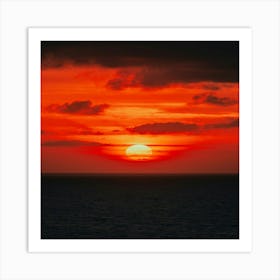 Sunset Over The Ocean Art Print