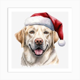 Santa Labrador 2 Art Print