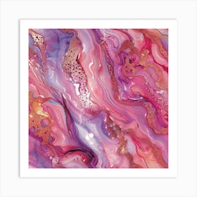 Pink And Purple Abstract Painting Art Print