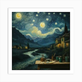 Starry Night painting Art Print