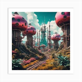 Mushroom City Art Print