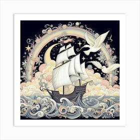 Ship On The Sea Art Print