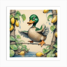 Duck In The Jungle 1 Art Print