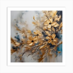 Golden Flowers Art Print