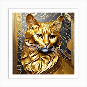 Golden Cat 4 Art Print