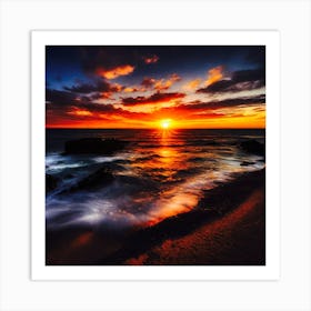 Sunset At The Beach 749 Art Print