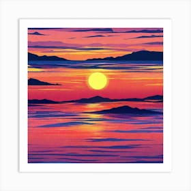 Sunset Painting, Sunset Painting, Sunset Painting, Sunset Painting 1 Art Print