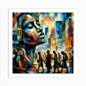 Woman In A City Art Print