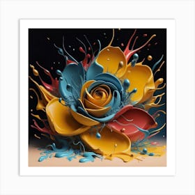 Splash Rose spring Art Print