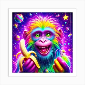 Monkey In Space Art Print