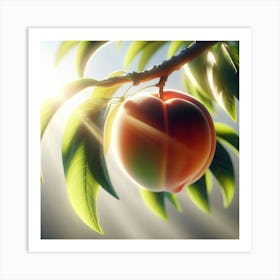 Peach On A Branch Art Print