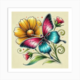 Tattoo Butterfly 2 Art Print