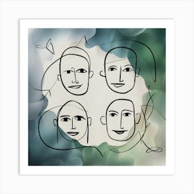 Four Faces 1 Art Print