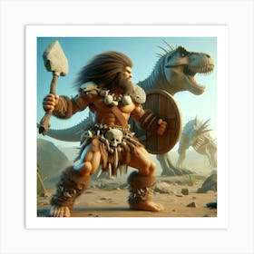 Prehistoric Warrior Art Print