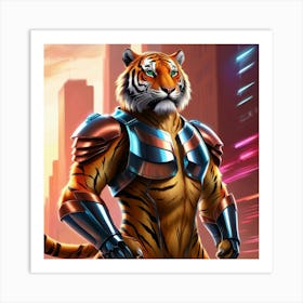 Futuristic Tiger Art Print