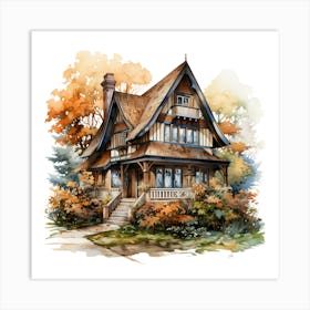 Watercolor House Painting 1 Art Print