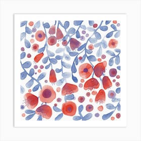 Red Poppies Waterdcolor Art Print