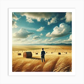 Man In A Field Art Print