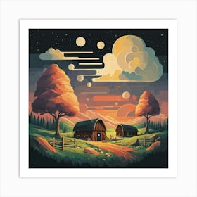 A simple and vibrant little land 7 Art Print