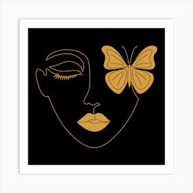 Butterfly Face whit butterfly Art Print