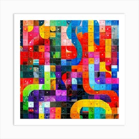 Colored Channels - Vivid Tubular Art Print