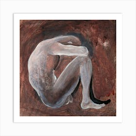 Desperate Man - male nude homoerotic gay art man painting Art Print