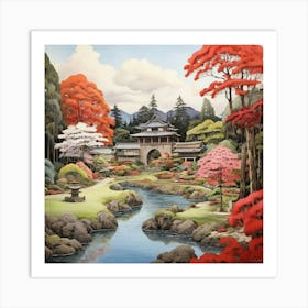 Kairakuen Gardens Japan Painting 2 Art Print 3 1 Art Print