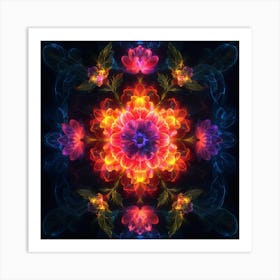 Abstract Psychedelic Flower Art Print