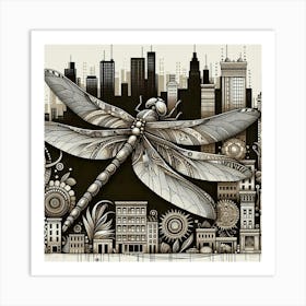 Dragonfly In The City Art Print