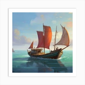 Ship In The Ocean Art Print