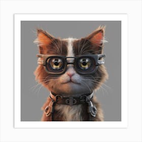 Cat With Glasses Art Print