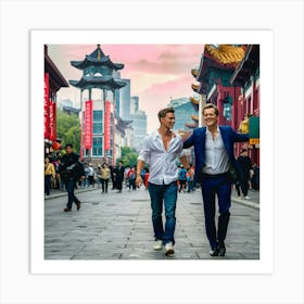 Two Men In A City Art Print