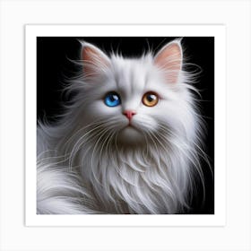 White Cat With Blue Eyes 11 Art Print