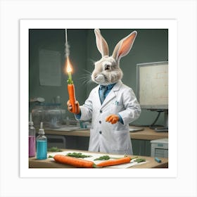 Rabbit Holding A Candle Art Print