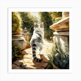 Cat Strolling Art Print