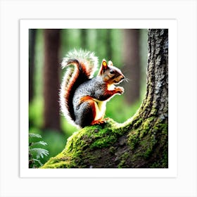 Squirrel In The Forest 431 Art Print