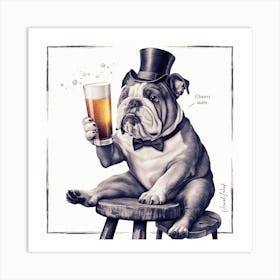 Cheers Mate British Bulldog Art Print