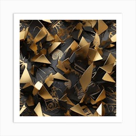 Abstract Gold 3d Background Art Print