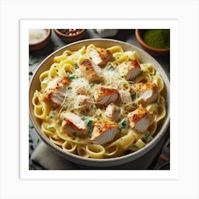 Chicken Alfredo Pasta Art Print