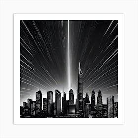 Black And White Cityscape 7 Art Print